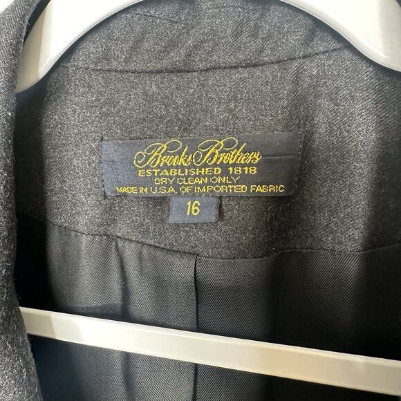 Brooks Brothers Womens Size 6 100% Wool Single Breasted Blazer Jacket Black/Gray - Picture 3 of 12